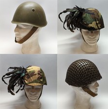 Lotto militare Elmetto M 33 Esercito Italiano Telino Bersaglieri Rete Mimetica