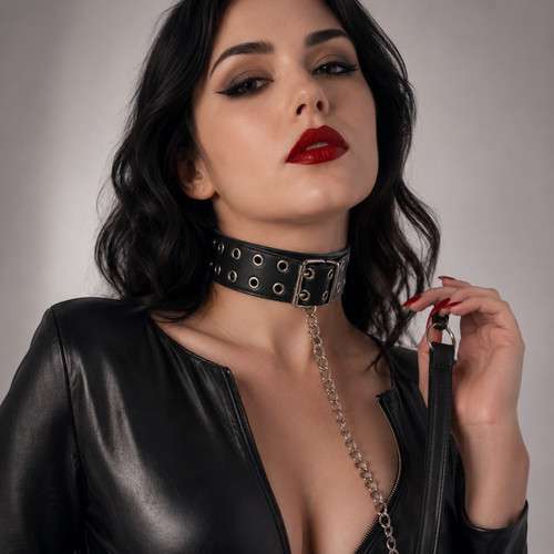 Collare pelle guinzaglio bdsm - pelle,