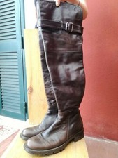 Stivali donna Pelle Marroni Alti Alla Coscia NUM 39