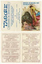 Programma di feste taurine di Malaga 1969