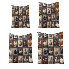 Coperta stampata a quadri con gallo, coperta in flanella per la casa K7P6 X3M3