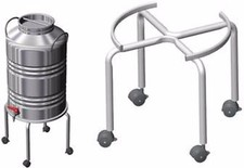 Treppiede piedistallo per contenitore fusto olio vino miele bidone acciaio