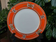 Raro servizio piatti piani e vassoio porcellana GINORI fascia arancio corallo