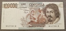 100000 LIRE CARAVAGGIO 1°