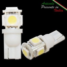 COPPIA LUCI DI POSIZIONE 5 LED BIANCHI T10 W5W ALTISSIMA LUMINOSITA' 6000K