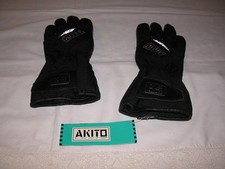 Guanti nuovi neri per motociclista in pelle, tessuto e camoscio. misura 9. Akito