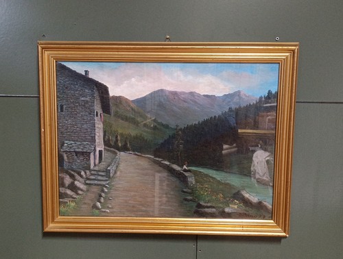 Quadro olio tela anni 70 - su,