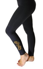  PRESTIGE-Leggings in morbidissima microfibra con ramage fiori in tulle -Alyssa