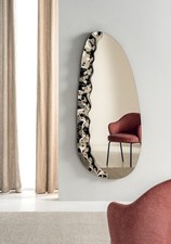 Specchio da parete di lusso design moderno con inserto in vetro mosso CIC-862