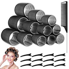 WuGU Bigodini Grandi Set, 31 Pezzi Bigodini per Capelli Corti, 3 Misure (P1J)