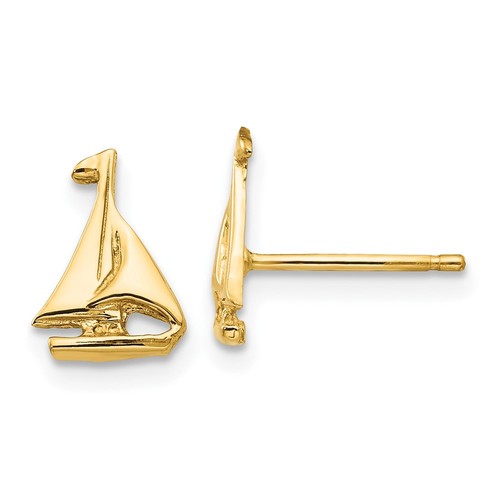 10k yellow gold - boat, stud