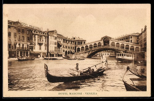 Cartolina venezia hotel - cartolina, venezia,
