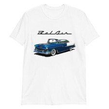 Camicia manica corta Chevy BelAir Bel Air Hardtop 1955 antica da collezione regalo auto