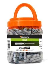 TASSELLO TASSELLI in NYLON T6/VA con VITE 8x40mm ELEMATIC BOX KIT 200 Pezzi