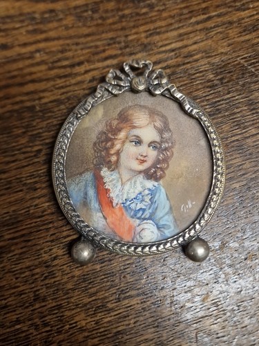 Miniatura giovinetta sec xix - miniatura,