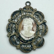 Pendente filigrana e cammeo Italia 1900 ca