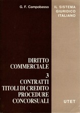 Libro Diritto commerciale 3. G. F. Campobasso. UTET. 1992. Raro. 410 pagine.