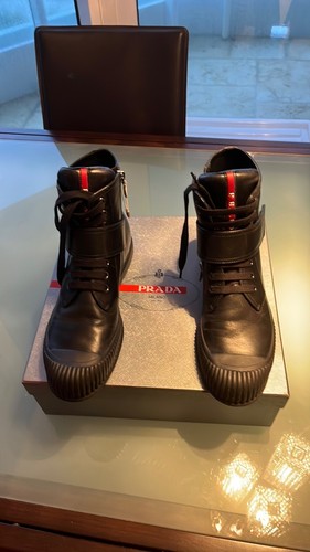 Prada logo combat boots nib - logo,