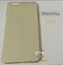 COVER CUSTODIA SILICONE MORBIDO SOTTILE APPLE IPHONE 6 PLUS COLORE ORO