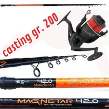 kit pesca surfcasting canna telescopica mt. 4,2 orata spigola mormora+ mulinello