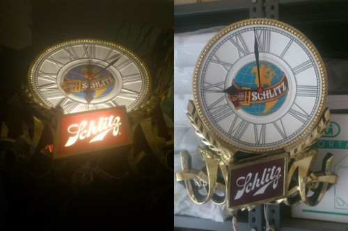 Orologio grande birra schlitz - orologio,