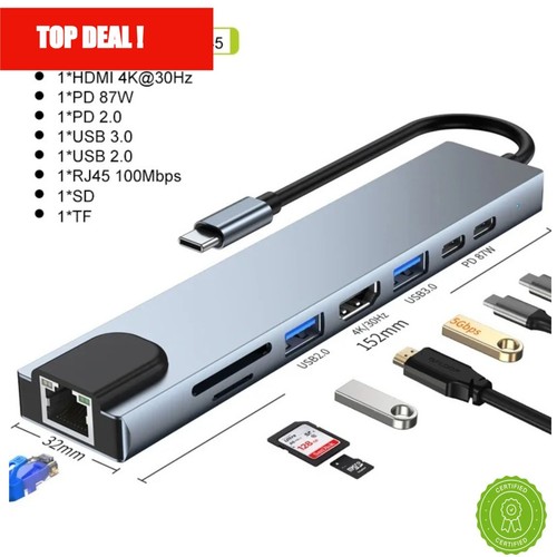 Hub usb hdmi - 8-in-1, 4k