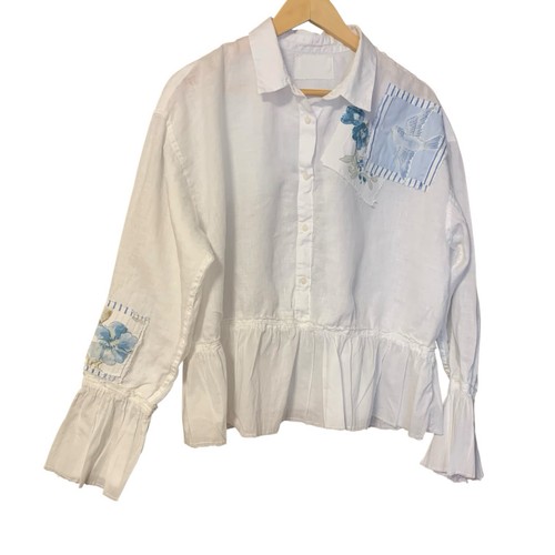 Top blusa cottagecore - , bianco