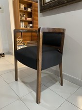 Coppia poltrone, sedie, poltroncine deco a pozzetto In Legno Tappezzeria Nera