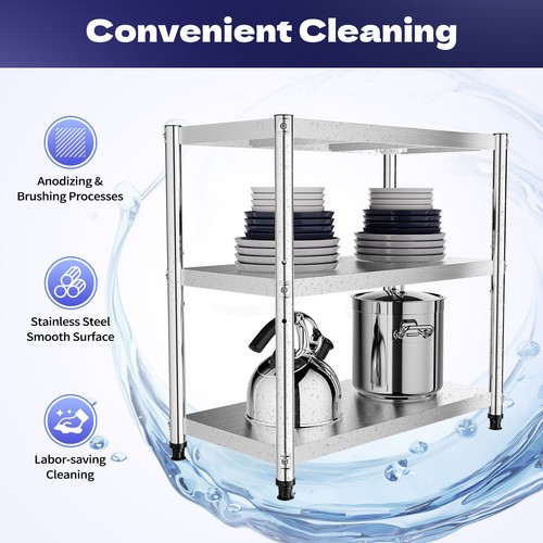 3tier stainless shelving unit - stainless,