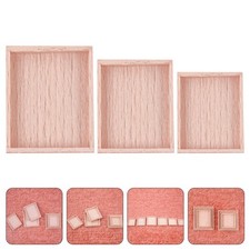 3 pezzi mini casa vassoio in legno mini vassoio per servizio alimentare vassoio in legno miniatura