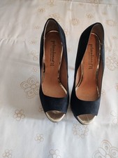 Décolleté open toe nere con