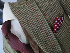Kilgour French & Stanbury London heavy English Hounds tooth tweed sportcoat 38 R
