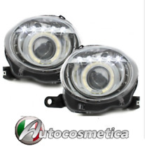 Coppia Fari Anteriori Tuning ANGEL EYES PER FIAT 500 dal 07 al 15 Cromo+MOTORINO