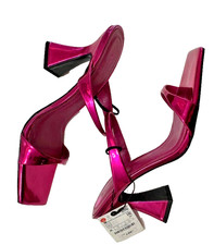 Tacchi Zara rosa metallizzato