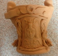 FORNACELLA SICILIANA ARTICOLO D'ARREDAMENTO IN TERRACOTTA REALIZZATO A MANO  