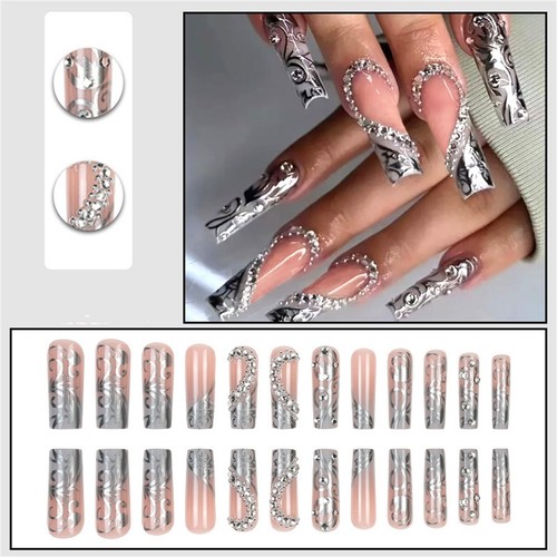 Unghie finte quadrate lunghe - finte,