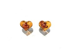 Orecchini Lobo Cuore Ambra