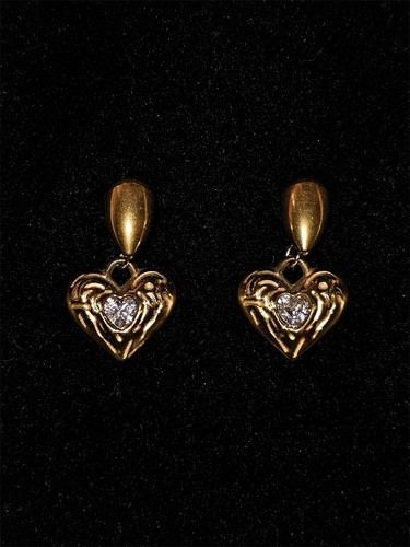 Orecchini vintage cuore con - vintage, a