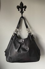 Borsa Coach Madison Mia Maggie Hobo in pelle nera/interno viola vintage