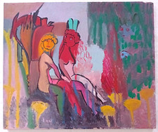 Dipinto Due donne nude e due