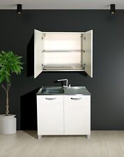 Mini cucina 80 cm 1 vasca REVERSIBILE - Bianco - MabelOnline