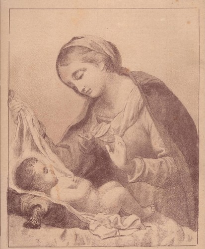 Stampa antica madonna col - madonna,
