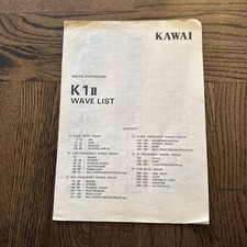 Kawai K1II Wave List Manuale