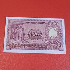 Banconota Repubblica Italiana 100 Lire Italia Elmata 1951 Sup Lotto A38