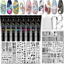 8 Colorate Gel Stamping Nail
