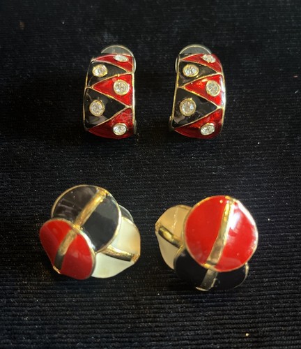 Set orecchini vintage tono oro