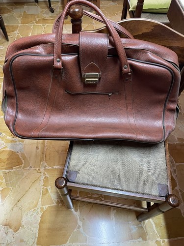 Valigia pelle marrone vintage - pelle,
