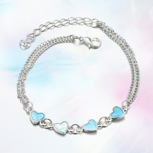 Bracciali perline cuore blu - cuore,