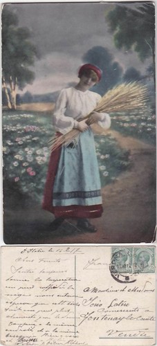 Donna spighe grano - -,