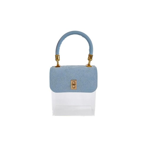 Scatola borsa plexi - borsa, celeste